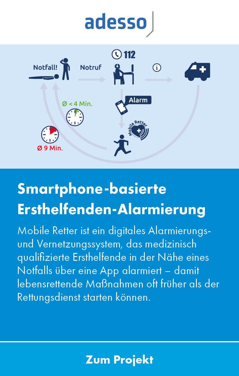 adesso Teaserbox I Ersthelfenden-Alarmierung